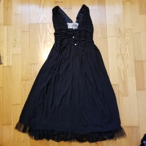 Baby Fox Gyaru Chiffon Silver Stripe Maxi Dress - Picture 4 of 7